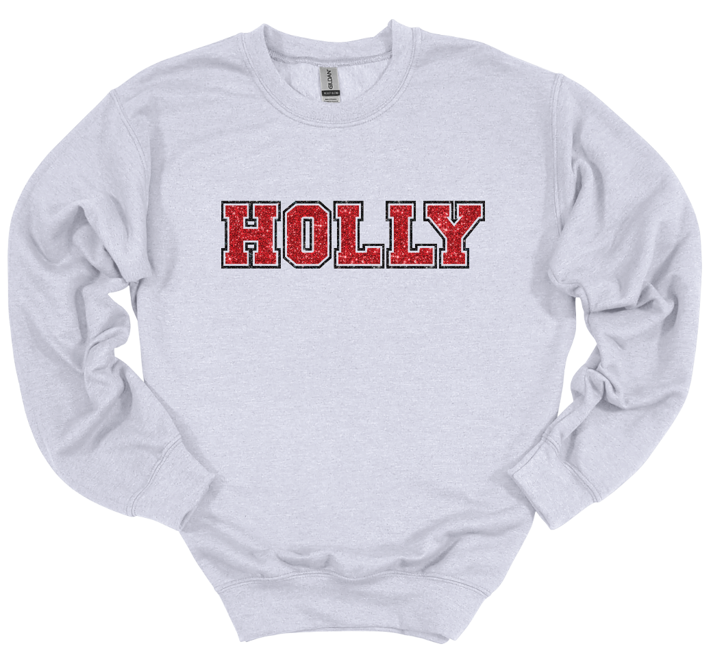 Holly - Faux Glitter Crew