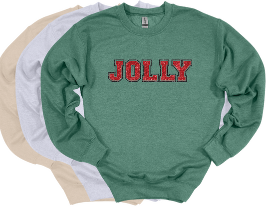 Jolly - Faux Glitter Crew