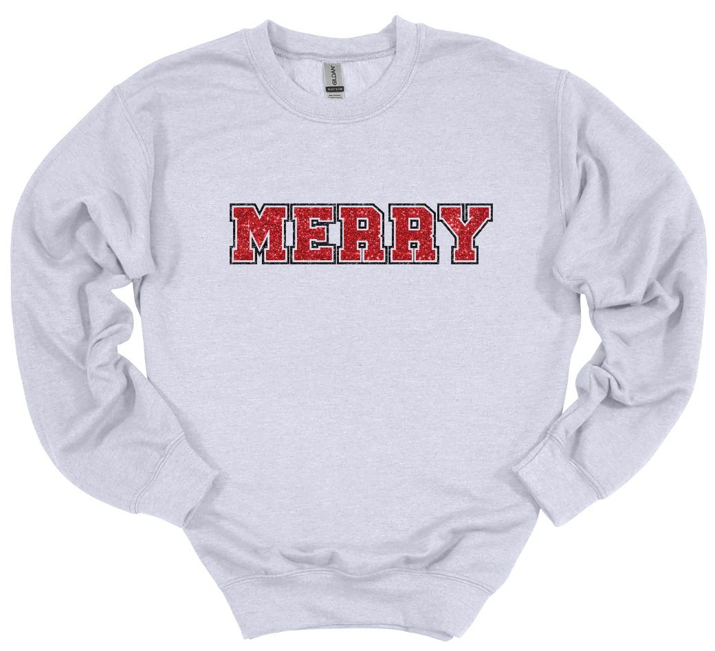 Merry - Faux Glitter Crew