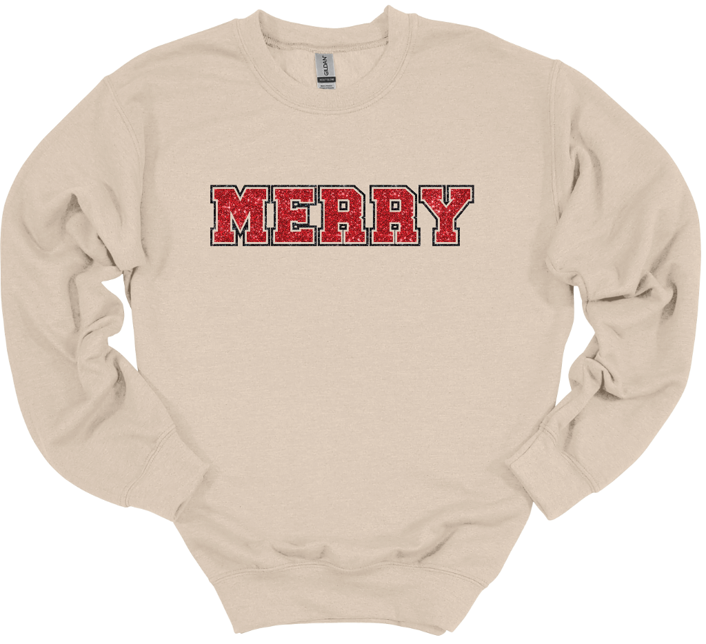 Merry - Faux Glitter Crew