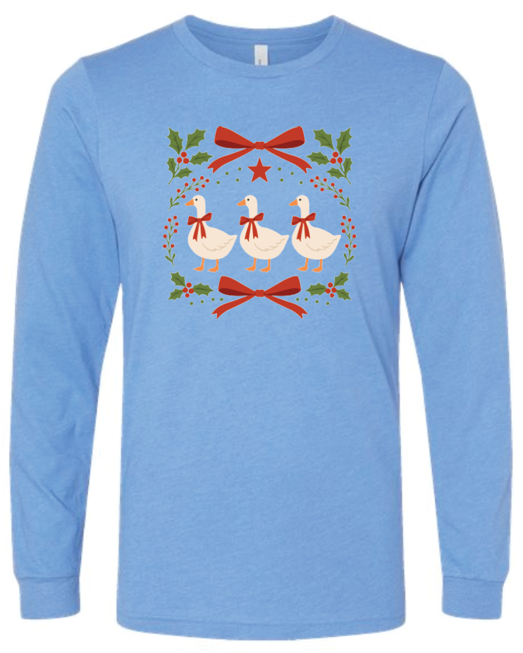 Vintage Christmas Goose - Long Sleeve