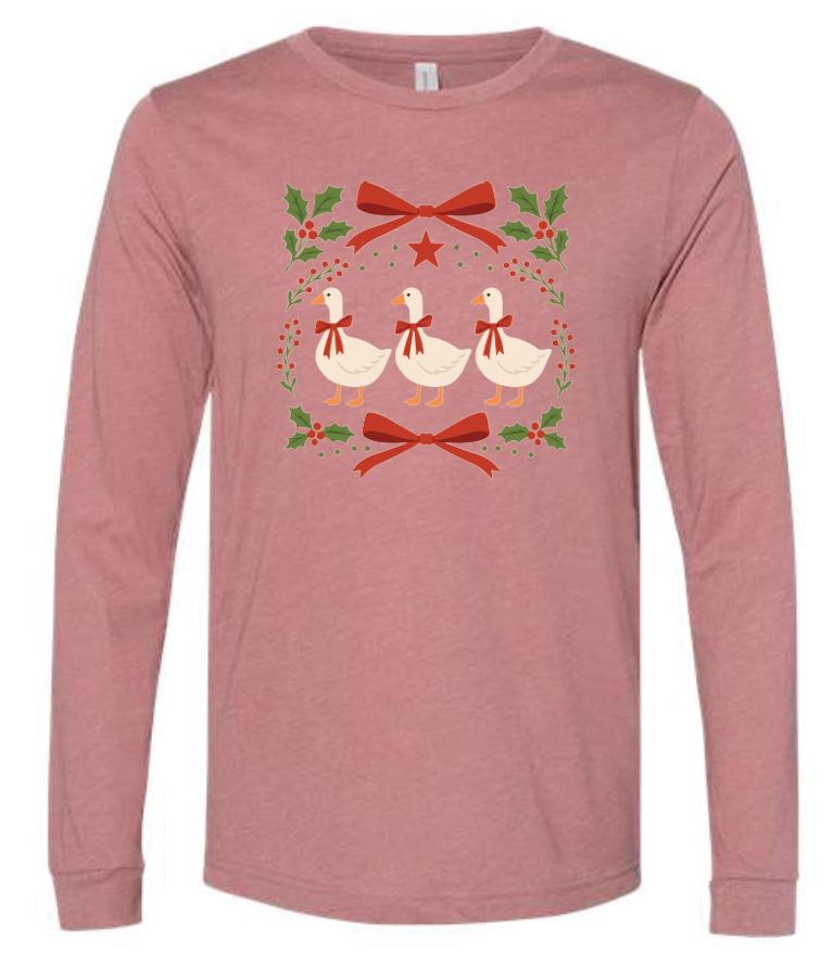 Vintage Christmas Goose - Long Sleeve