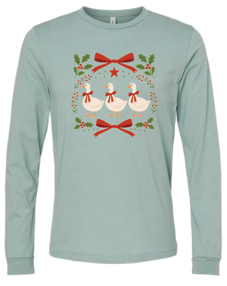 Vintage Christmas Goose - Long Sleeve