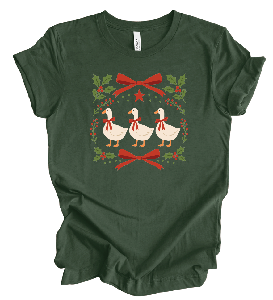 Vintage Christmas Goose - Short Sleeve
