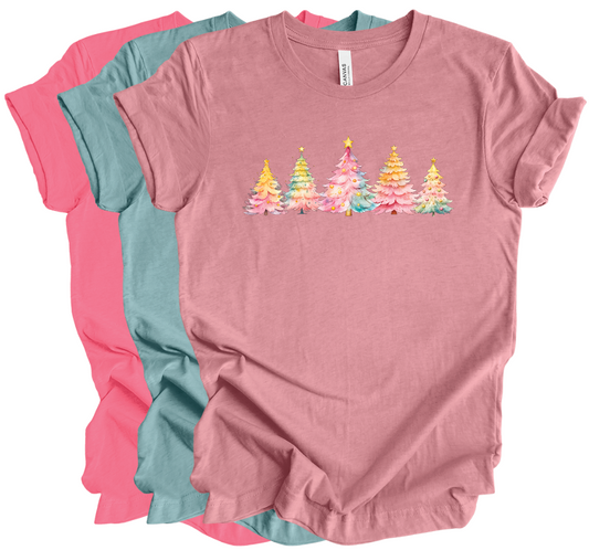 Pink Pastel Christmas Trees