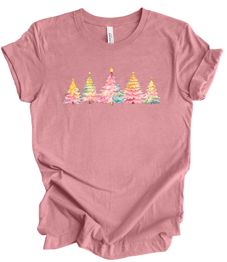 Pink Pastel Christmas Trees