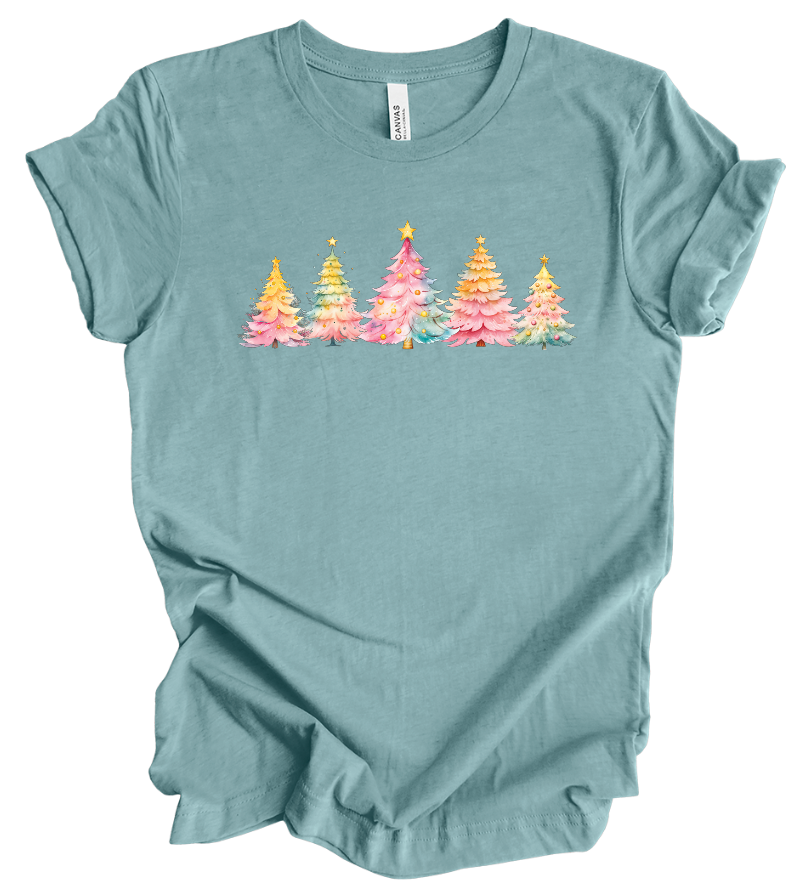Pink Pastel Christmas Trees