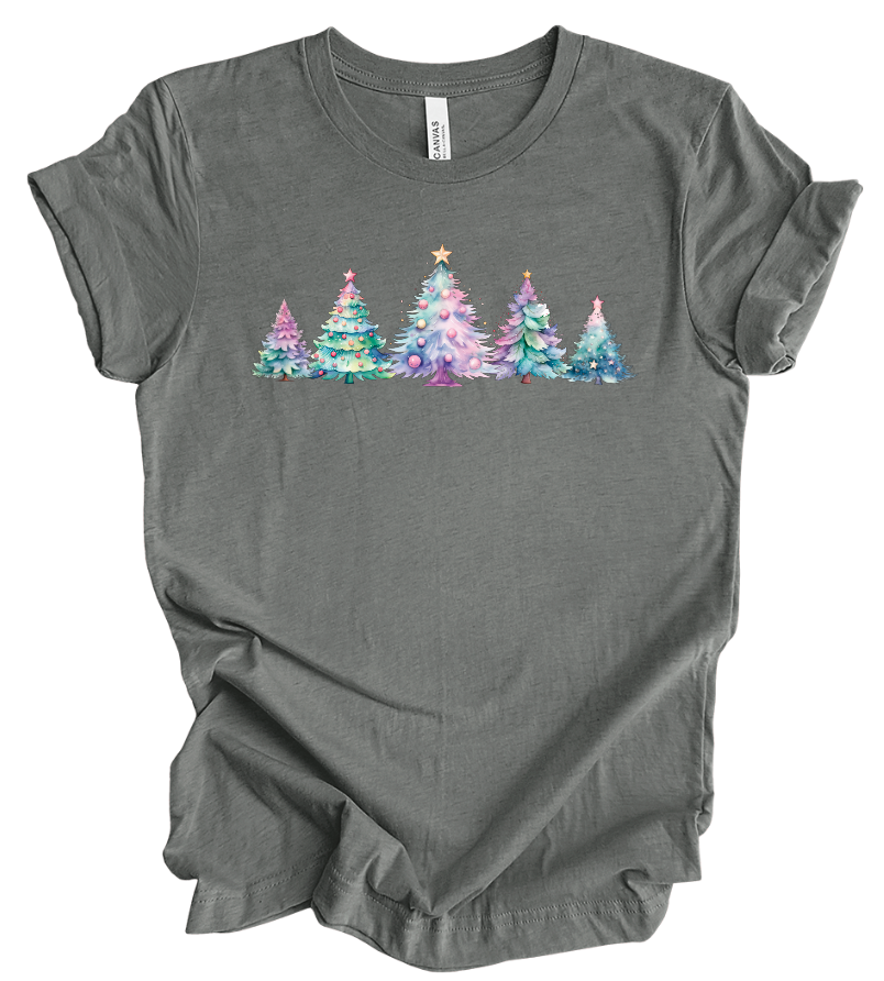 Blue Pastel Christmas Trees