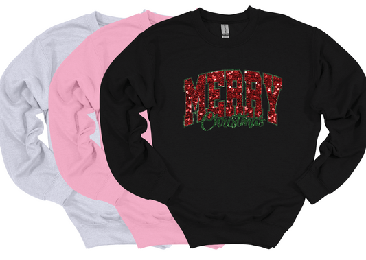 Merry Christmas Faux Sequin