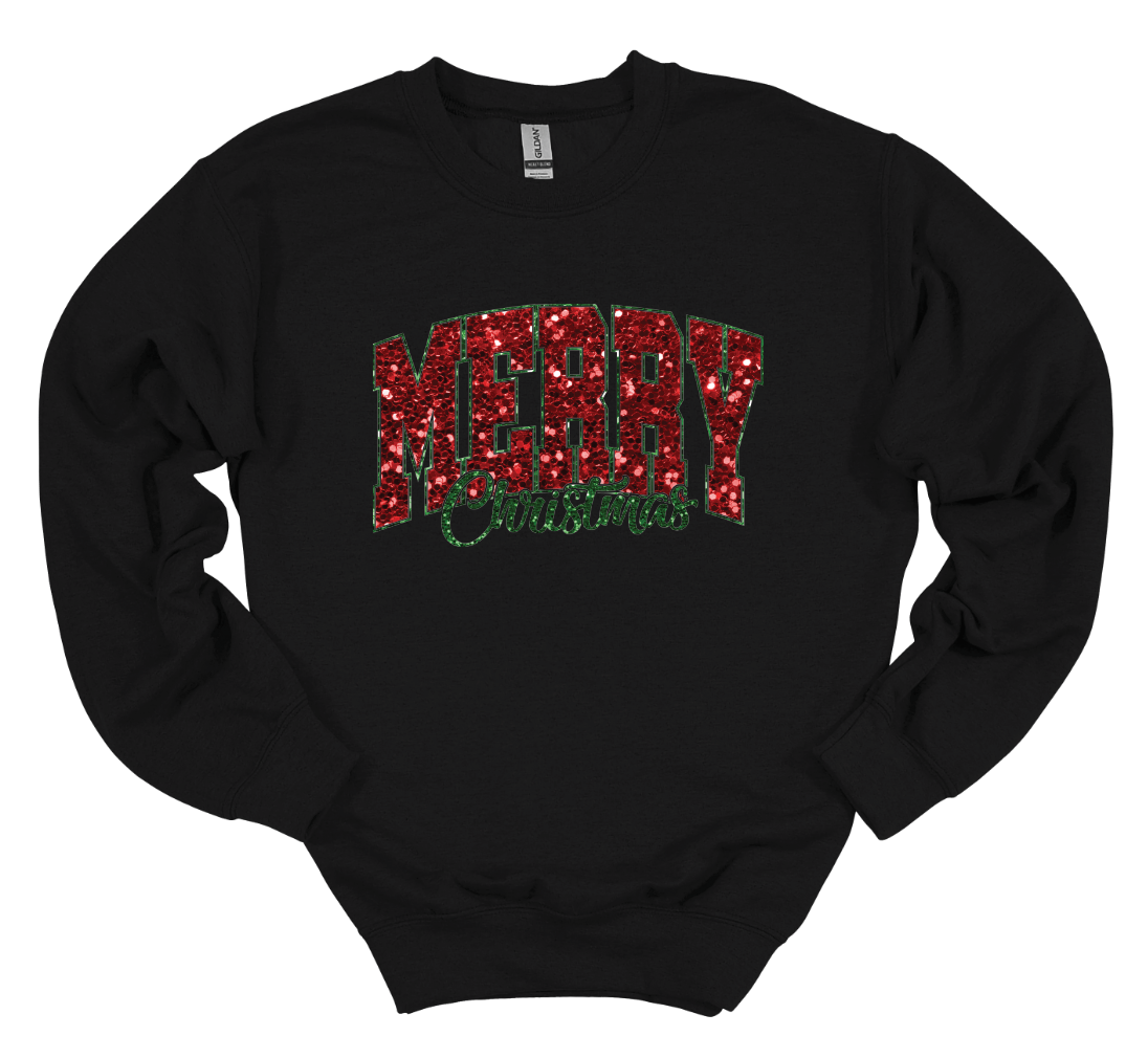 Merry Christmas Faux Sequin