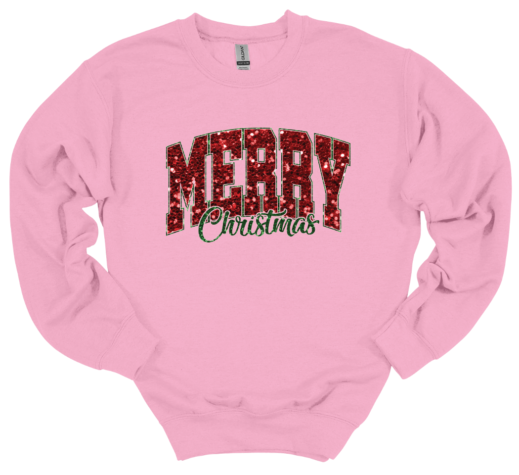 Merry Christmas Faux Sequin