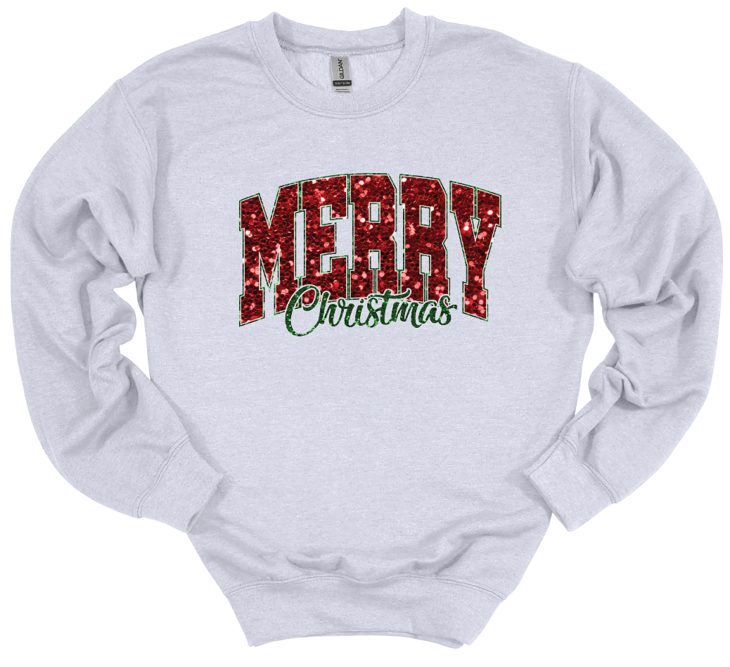 Merry Christmas Faux Sequin