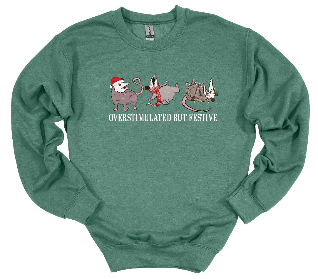 Overstimulated but Festive Opossum Crew