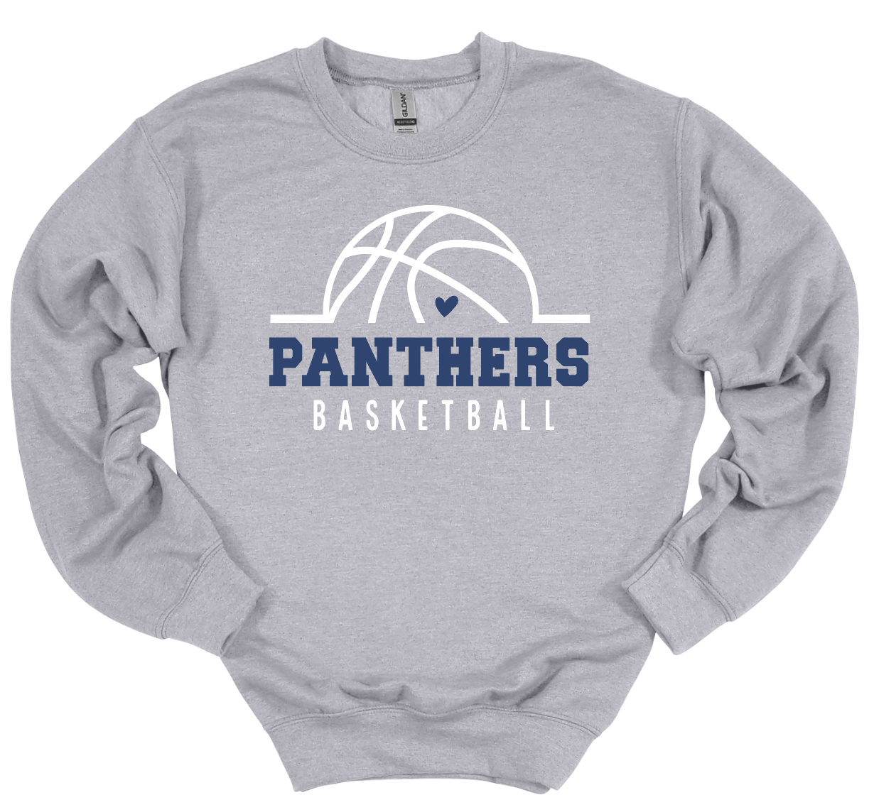 Panthers Basketball Heart - Crew or Hoodie