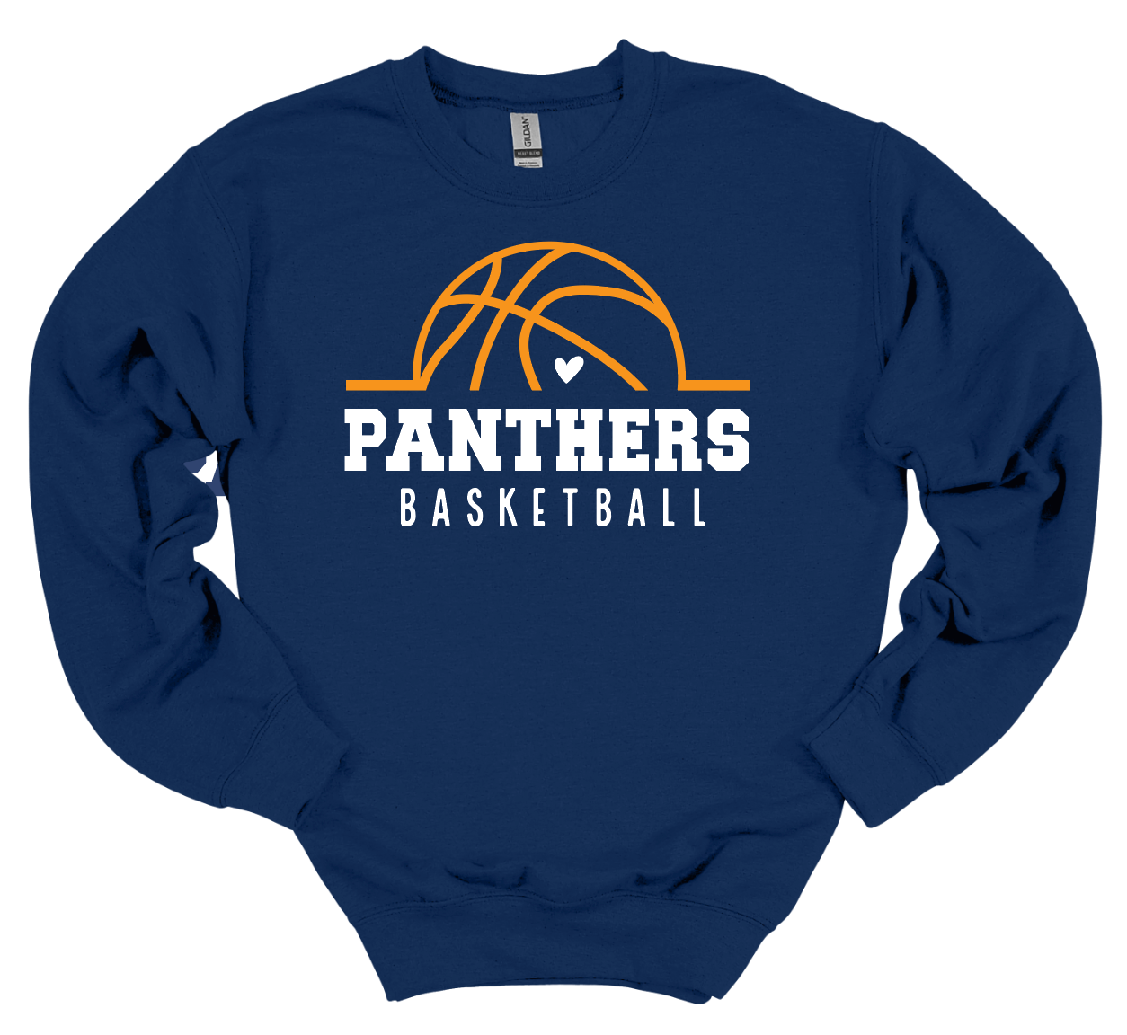 Panthers Basketball Heart - Crew or Hoodie