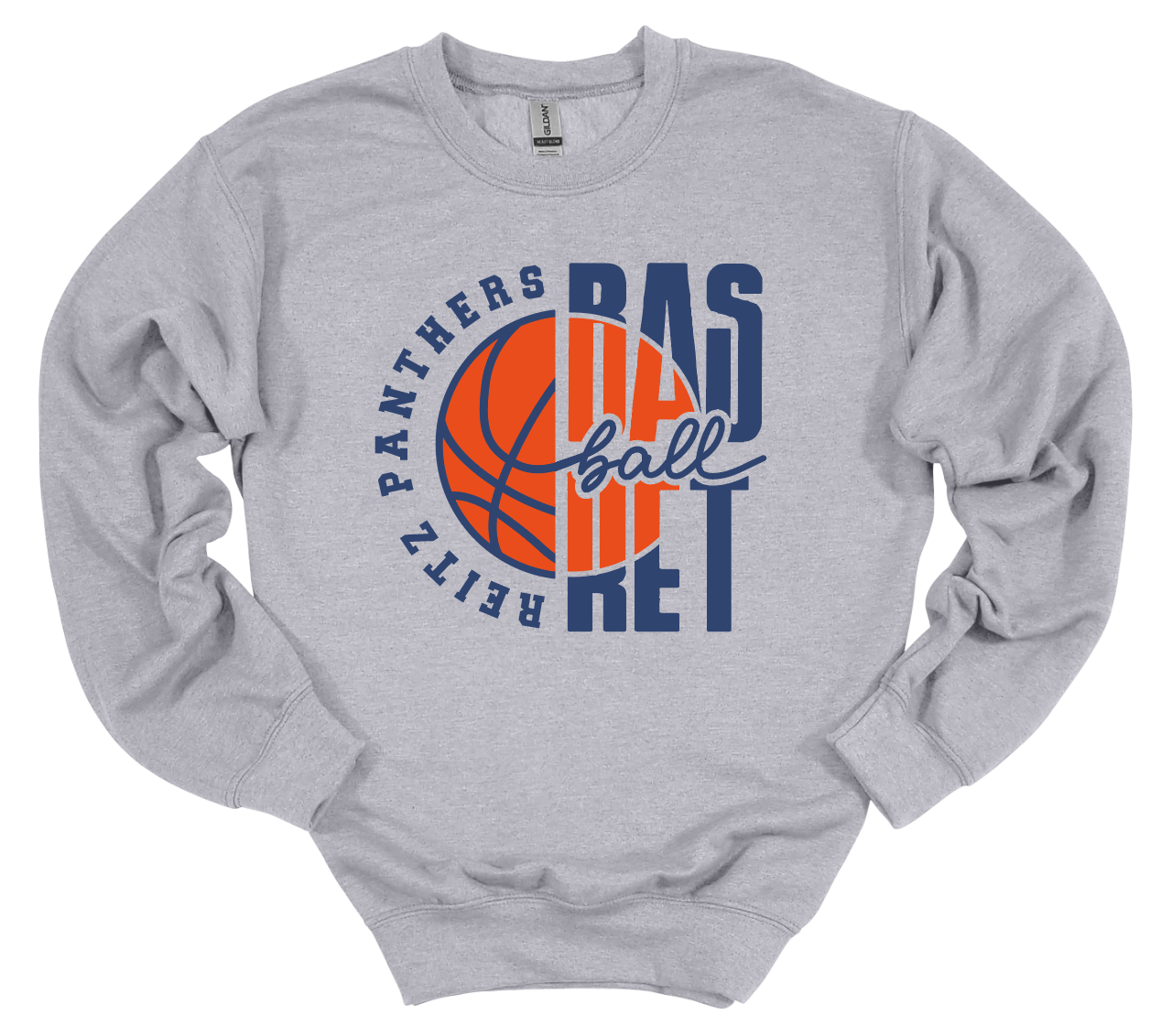 Panthers Basketball Stacked - Crew or Hoodie