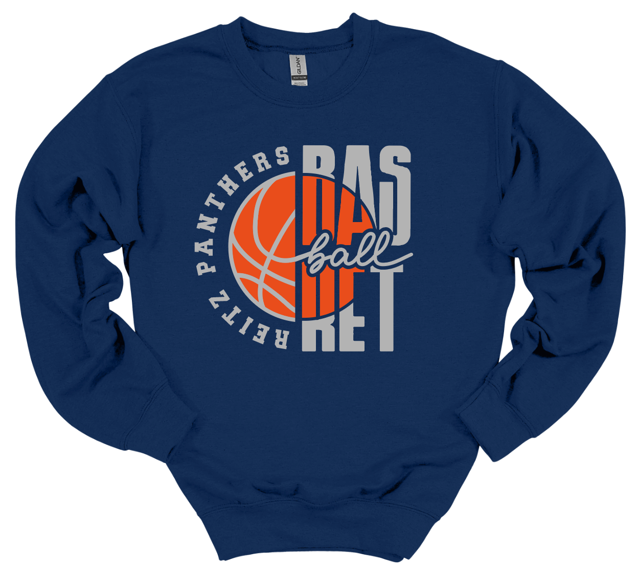 Panthers Basketball Stacked - Crew or Hoodie