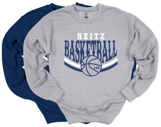 Panthers Basketball w/ Custom Number - Crew or Hoodie