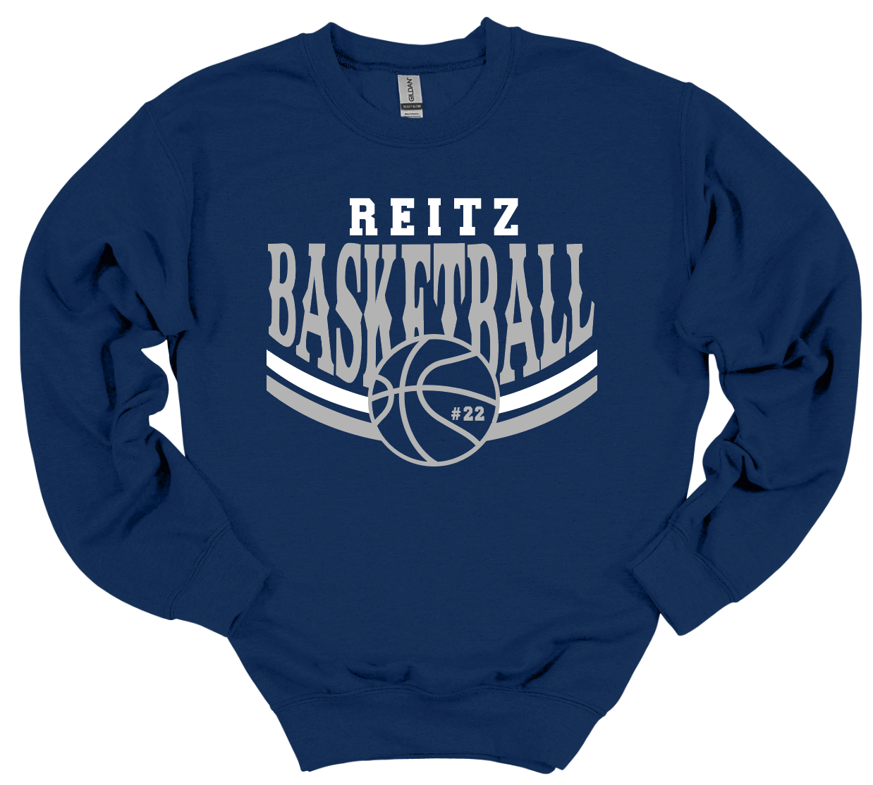 Panthers Basketball w/ Custom Number - Crew or Hoodie