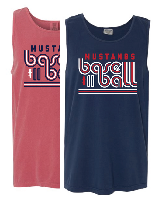 Mustangs Baseball Retro Tank w/ Custom Number