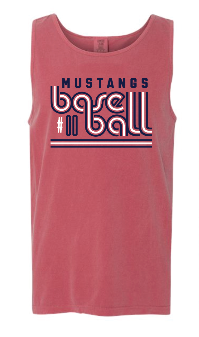 Mustangs Baseball Retro Tank w/ Custom Number
