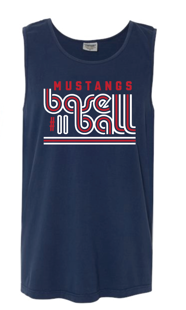 Mustangs Baseball Retro Tank w/ Custom Number