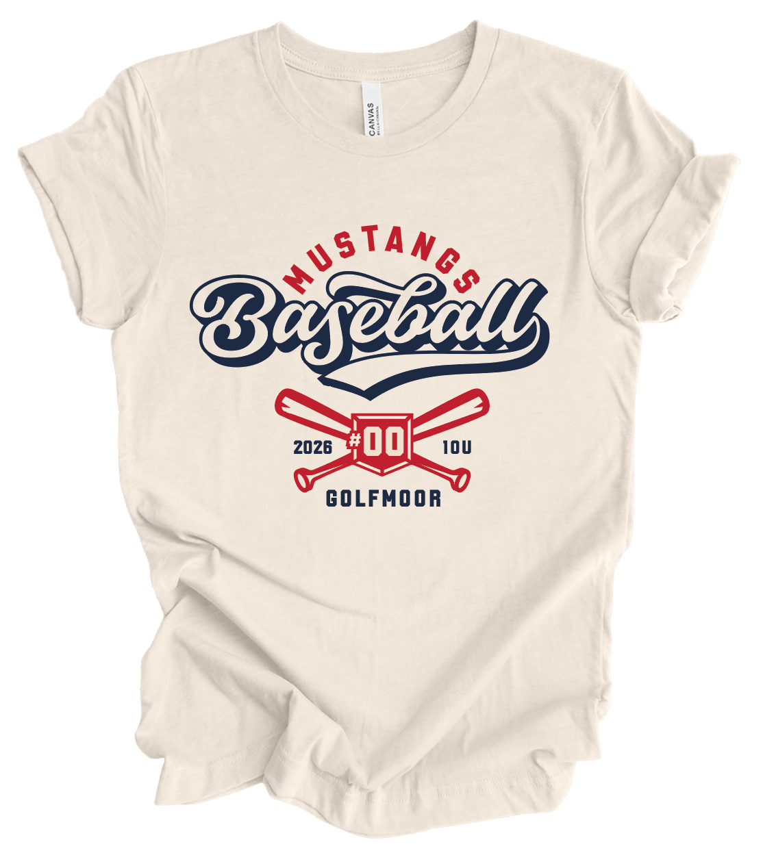 Mustangs Baseball 2026 10U w/ Custom Number