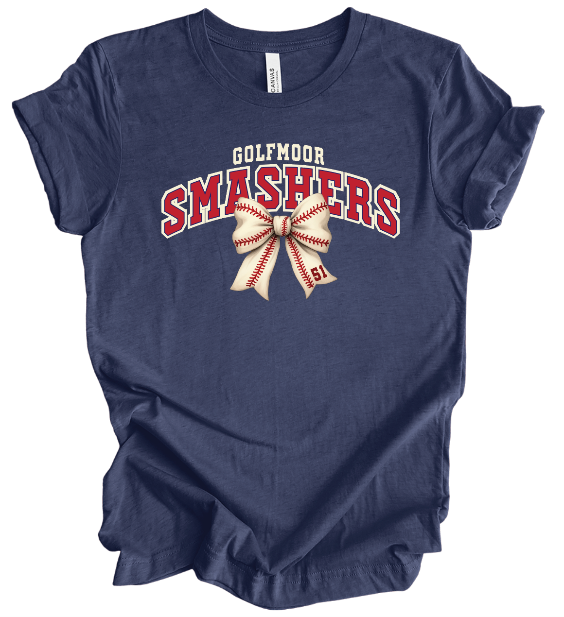 Golfmoor Smashers Baseball Bow w/ Custom Number