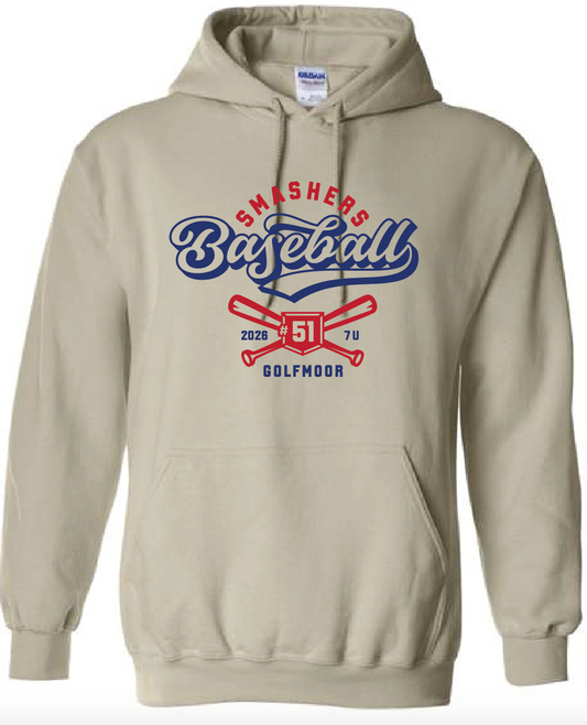 Smashers 2026 7U w/ Custom Number Hoodie