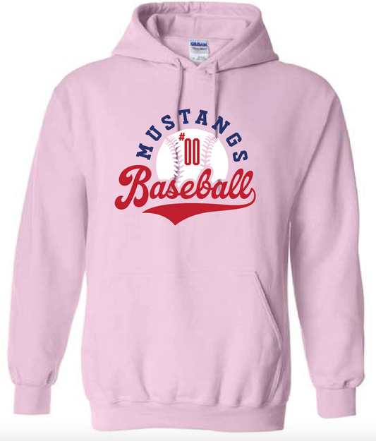 Mustangs Pink Hoodie w/ Custom Number