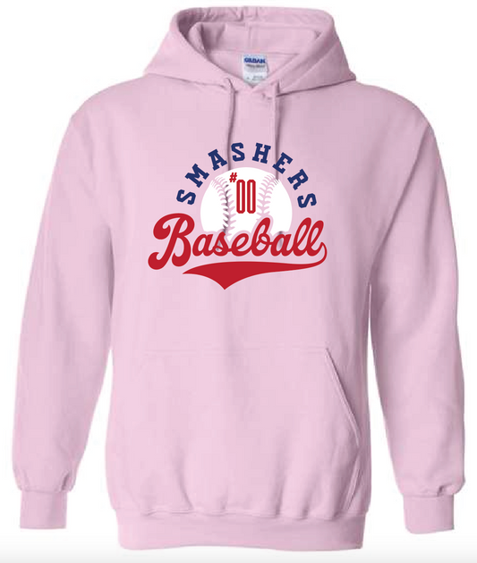 Smashers Pink Hoodie w/ Custom Number