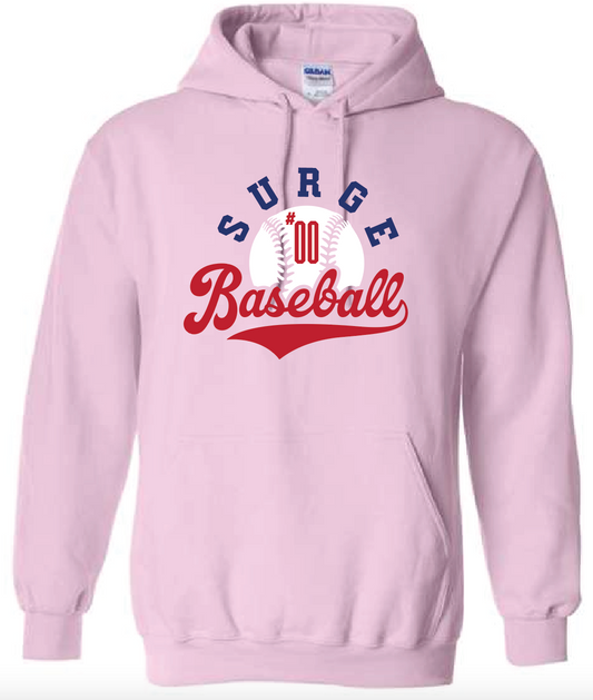 Surge Pink Hoodie w/ Custom Number