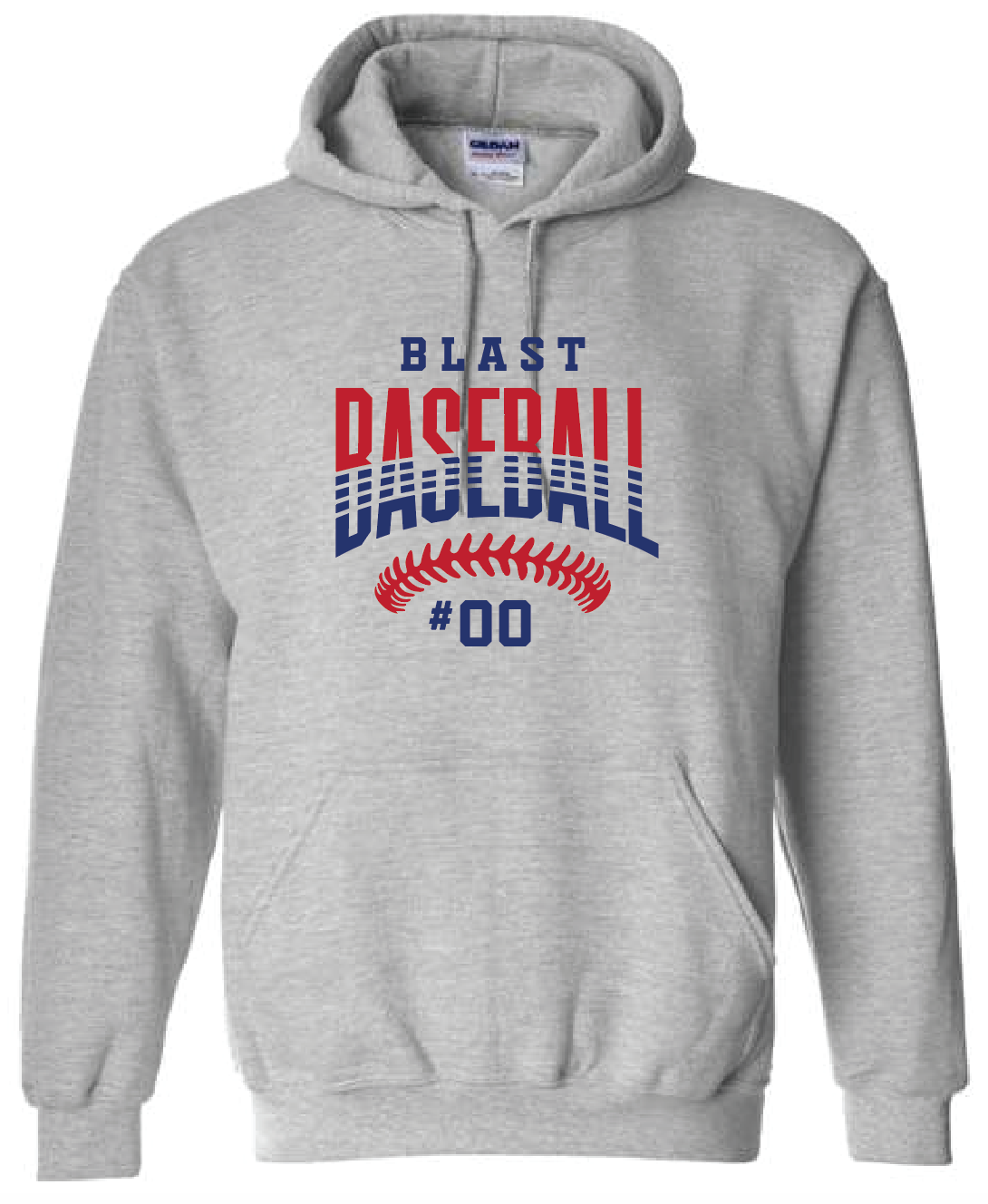 Blast Baseball Stitches w/ Custom Number Hoodie