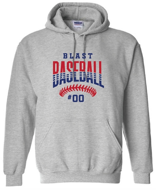 Blast Baseball Stitches w/ Custom Number Hoodie