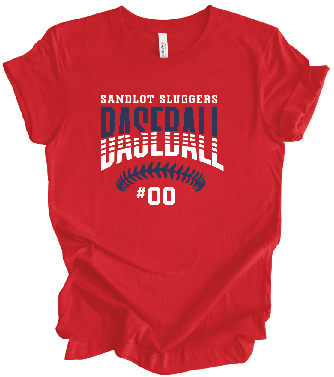 Sandlot Sluggers Baseball Stitches w/ Custom Number