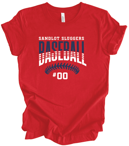 Sandlot Sluggers Baseball Stitches w/ Custom Number