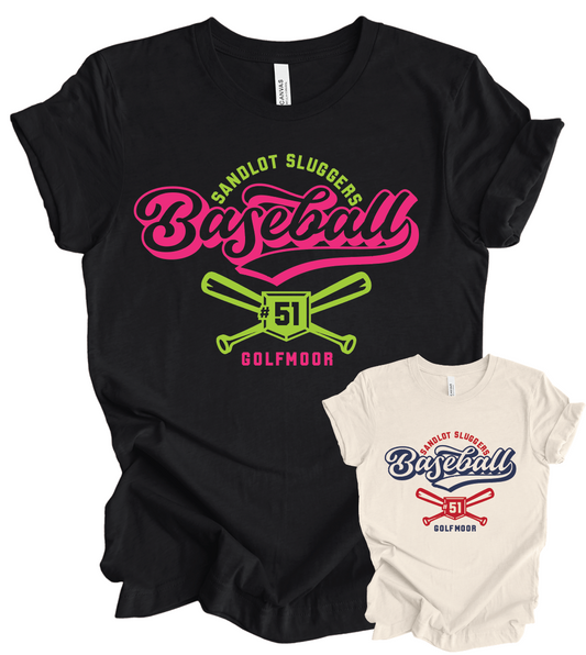 Sandlot Sluggers Baseball 2026 8U w/ Custom Number