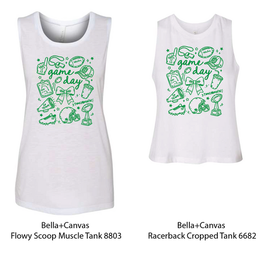 Football Game Day Illustrated - LADIES FIT Bella Tanks