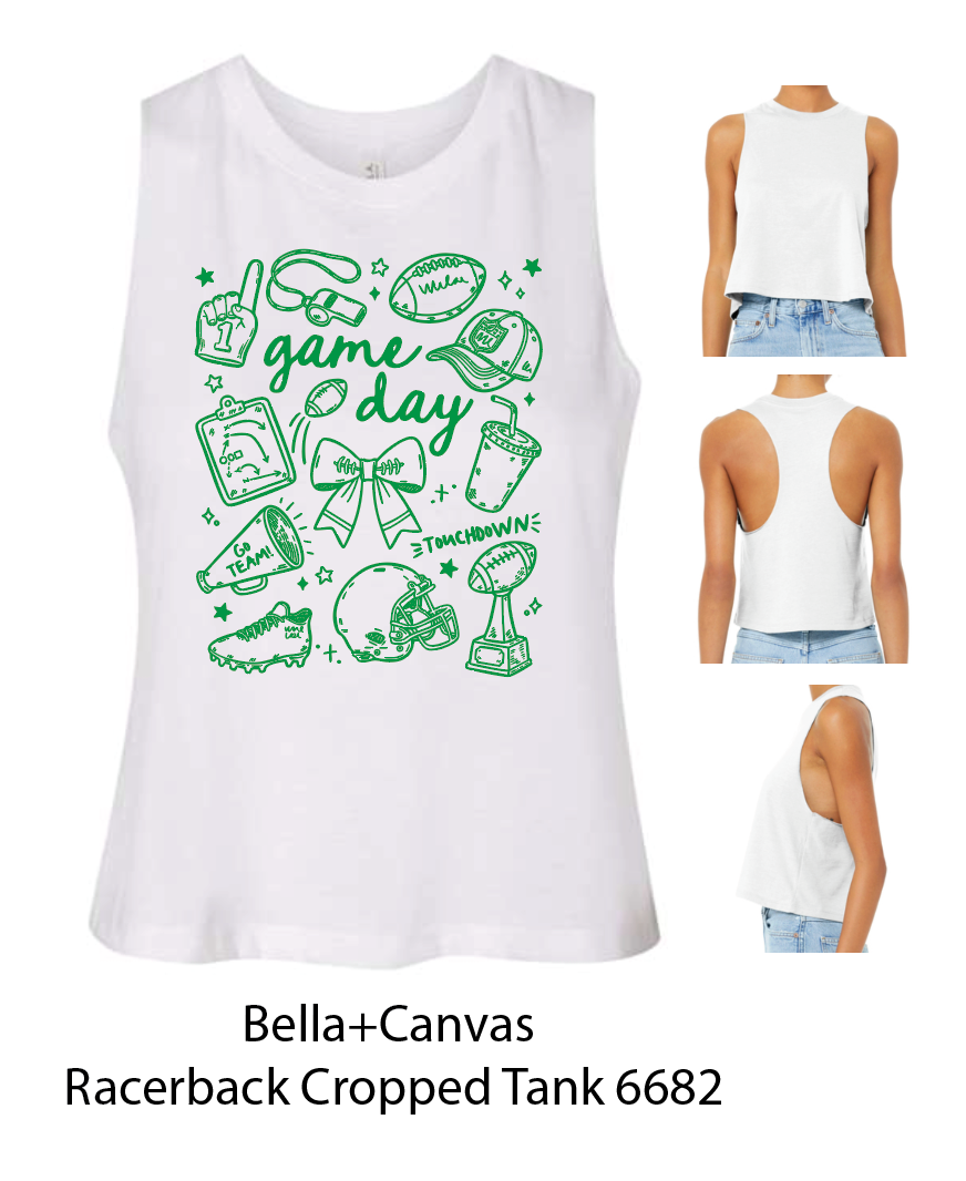 Football Game Day Illustrated - LADIES FIT Bella Tanks