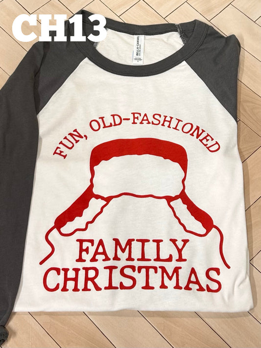 Fun, Old-Fashioned Family Christmas Raglan