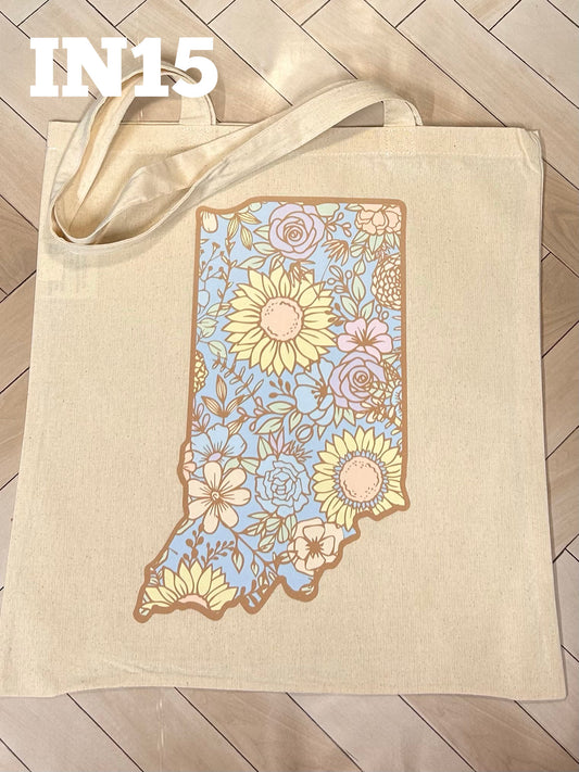 Indiana Floral Tote Bag - Pastel Color