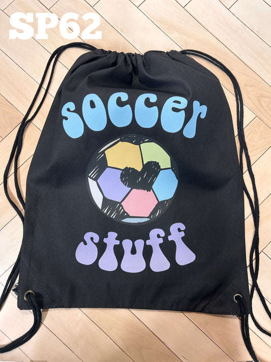 Soccer Stuff Drawstring Bag